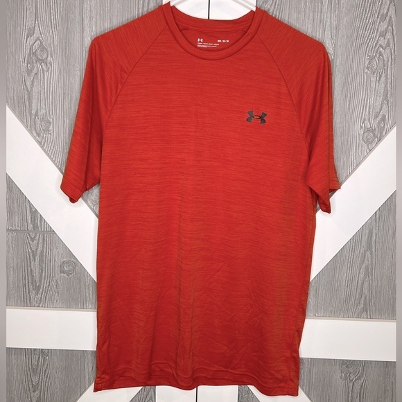 D19.19 Under Armour Men's UA Velocity Short Sleeve Orange M - Picture 1 of 6
